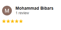 Google review from Mohammad Bibars, 5 stars